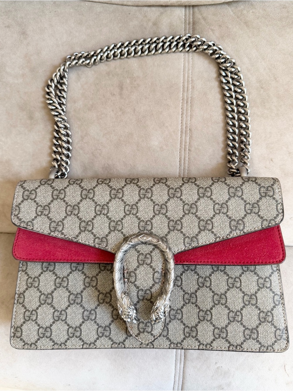 Gucci GG Supreme Monogram Suede Small Dionysus Shoulder Bag - Picture 2 of 12